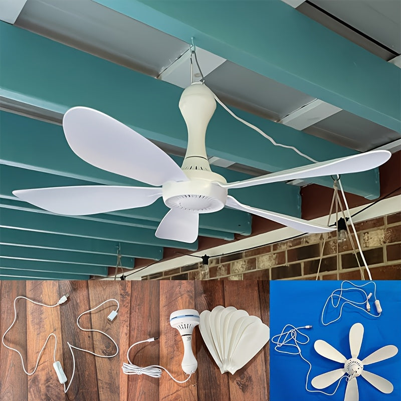 USB Mini Hanging Fan Portable Ceiling Tent Fan