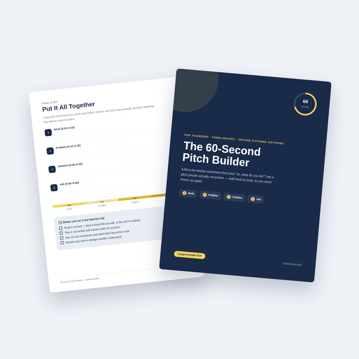 The 60-Second Pitch Builder — Printable Worksheet for Freelancers & Founders | by Ellis & Mads