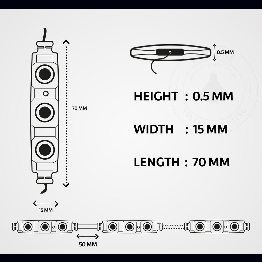 12V RGB LED Module Lights IP67 Waterproof| Low Voltage Injection Strip~5246