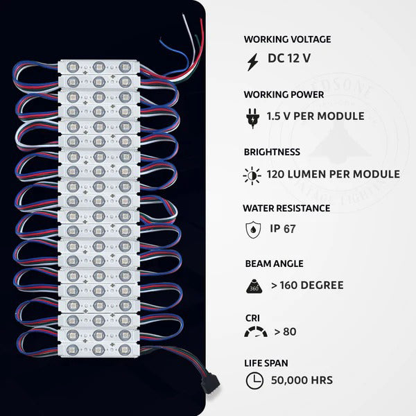 12V RGB LED Module Lights IP67 Waterproof| Low Voltage Injection Strip~5246